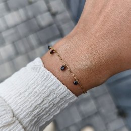 BRANSOLETKA NA RĘKĘ STAL CHIRURGICZNA POZŁACANA 14K ZŁOTEM BST1424