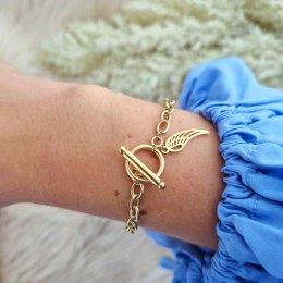 BRANSOLETKA NA RĘKĘ STAL CHIRURGICZNA POZŁACANA 14K ZŁOTEM BST1440