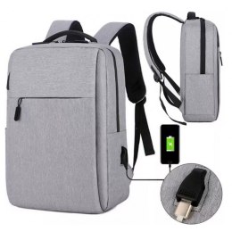 PLECAK NA LAPTOPA SPORTOWY USB SZARY PL154SZ