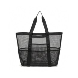 TORBA PLAŻOWA MINIMALISTYCZNA SIATECZKOWA CZARNA 43X39X20CM TP12