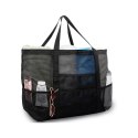 TORBA PLAŻOWA MINIMALISTYCZNA SIATECZKOWA CZARNA 43X39X20CM TP12