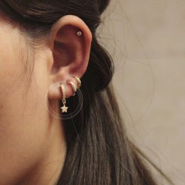 KOLCZYKI WISZĄCE ZE STALI SZLACHETNEJ PLATEROWANEJ 14K ZŁOTEM KST3137