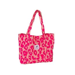 TORBA MATERIAŁOWA DUŻA 58X44X10CM RÓŻOWA PANTERKA TP16