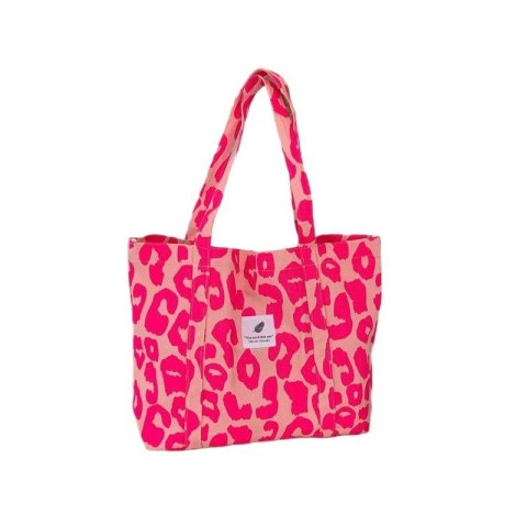 TORBA MATERIAŁOWA DUŻA 58X44X10CM RÓŻOWA PANTERKA TP16