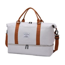 ZESTAW TORBA PODRÓŻNA DWUKOMOROWA Z KOSMETYCZKA 51X25X39CM T263SZ