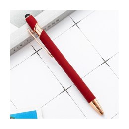 DŁUGOPIS METALOWY TOUCH, TUSZ CZARNY, PEN SOFT TOUCH CZERWIEŃ DL06