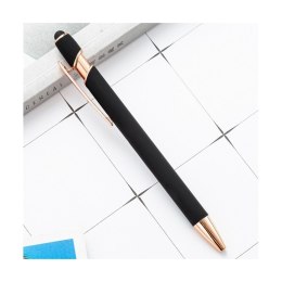 DŁUGOPIS METALOWY, TUSZ CZARNY, TOUCH PEN SOFT TOUCH CZERŃ DL01