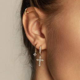 KOLCZYKI WISZĄCE ZE STALI SZLACHETNEJ PLATEROWANEJ 14K ZŁOTEM KST3129