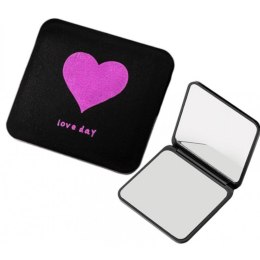 LUSTERKO KOSMETYCZNE BLACK HEART ELEGANCKIE OTWIERANE DO TOREBKI L16F