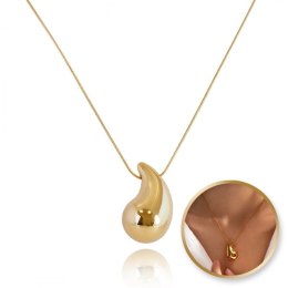NASZYJNIK STAL SZLACHETNA POZŁACANA 14K ZŁOTEM KROPLA 3,1 CM NST2079