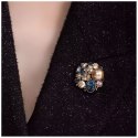 BROSZKA OZDOBNA ELEGANCKA Z BRĄZOWYMI I NIEBIESKIMI KRYSZTAŁKAMI BZ182