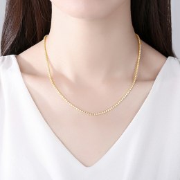 NASZYJNIK STAL SZLACHETNA POZŁACANA 14K ZŁOTEM, ZŁOTY Z CYRKONIAMI NST2119