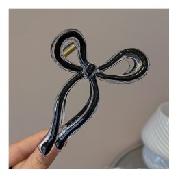 SPINKA DO WŁOSÓW, KOKARDA PÓŁTRANSPARENTNA CZARNA XL 11X6CM SP366CZ