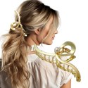 SPINKA KLAMRA DO WŁOSÓW XL METALOWA ZŁOTA Z PERŁĄ 12,5 CM SP377