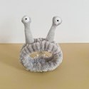 Opaska kosmetyczna do włosów ślimak, szara pluszowa 20x5cm OPK22SZ