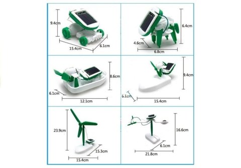 Edukacyjny Zestaw Robot Solarny Do Złożenia 6 w 1 Auto Wiatrak Edukacyjny Zestaw Robot Solarny Do Złożenia 6 w 1 Auto Wiatrak