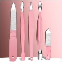 Zestaw akcesoriów do manicure, pedicure w etui różowe 12w1 AK20