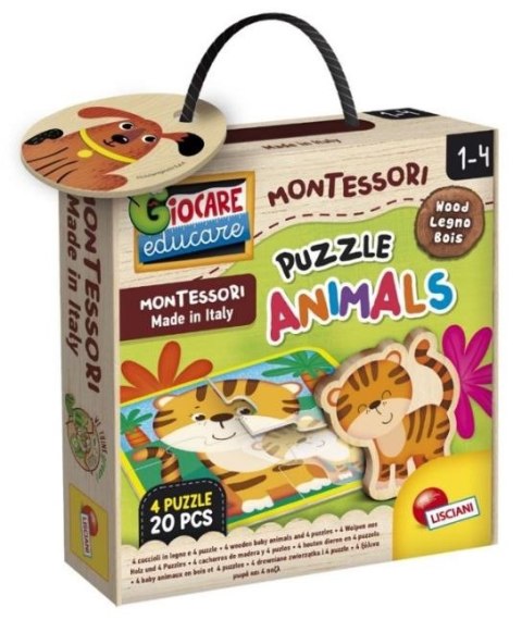 Montessori puzzle drewniane ze zwierzętami Montessori puzzle drewniane ze zwierzętami
