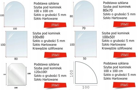 Podstawa szklana hartowana - szyba pod Piec lub Kominek 60x40 cm CZARNA Podstawa szklana hartowana - szyba pod Piec lub Kominek 60x40 cm CZARNA