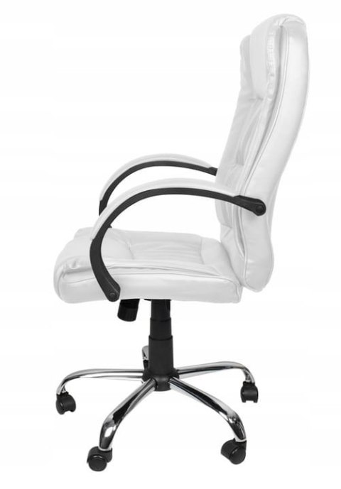 FOTEL BIUROWY SKÓRA EKO - BIAŁY MALATEC