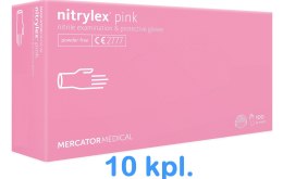 RĘKAWICE NITRYLOWE 100 SZTUK / RÓŻOWE / NITRYLEx PINK - 10 SZT. (XS 5-6)