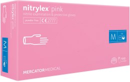 RĘKAWICE NITRYLOWE 100 SZTUK / RÓŻOWE / NITRYLEx PINK (M 7-8)