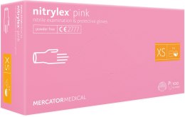 RĘKAWICE NITRYLOWE 100 SZTUK / RÓŻOWE / NITRYLEx PINK (XS 5-6)