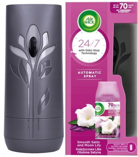 AIR WICK FRESHMATIC KSIĘŻYCOWA LILIA OTULONA SATYNĄ/SATIN MOON LILY 250 ML KOMPLET AIR WICK FRESHMATIC KSIĘŻYCOWA LILIA OTULONA SATYNĄ/SATIN MOON LILY 250 ML KOMPLET