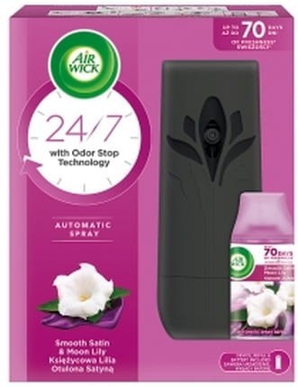 AIR WICK FRESHMATIC KSIĘŻYCOWA LILIA OTULONA SATYNĄ/SATIN MOON LILY 250 ML KOMPLET AIR WICK FRESHMATIC KSIĘŻYCOWA LILIA OTULONA SATYNĄ/SATIN MOON LILY 250 ML KOMPLET
