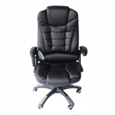 FOTEL BIUROWY SKÓRA EKO Z MASAŻEM CZARNY