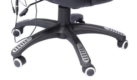 FOTEL BIUROWY SKÓRA EKO Z MASAŻEM CZARNY