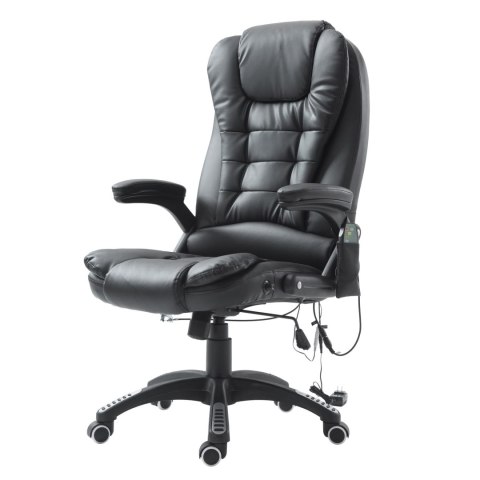 FOTEL BIUROWY SKÓRA EKO Z MASAŻEM CZARNY