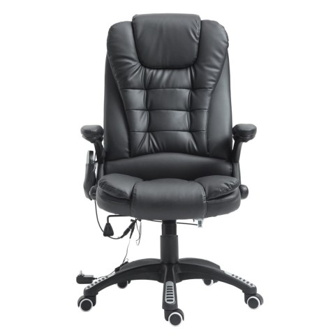 FOTEL BIUROWY SKÓRA EKO Z MASAŻEM CZARNY