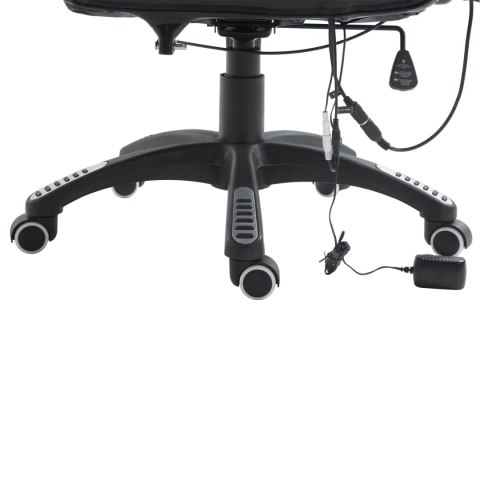 FOTEL BIUROWY SKÓRA EKO Z MASAŻEM CZARNY