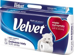 PAPIER TOALETOWY VELvET DELIKATNIE BIAŁY - 8 ROLEK