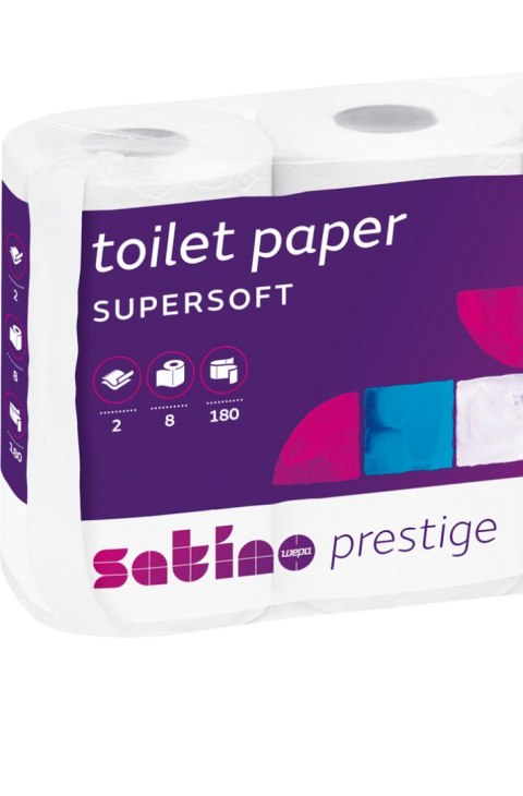 PAPIER TOALETOWY WEPA SATINO PRESTIGE BIAŁY - 8 ROLEK PAPIER TOALETOWY WEPA SATINO PRESTIGE BIAŁY - 8 ROLEK