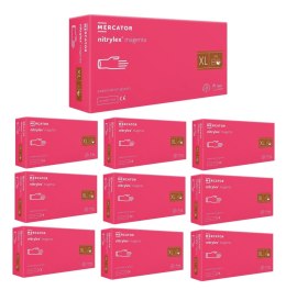 RĘKAWICE NITRYLOWE 100 SZT. NITRYLEx MAGENTA - 10 SZT. (XL 9-10)