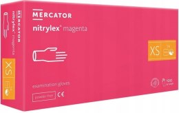 RĘKAWICE NITRYLOWE 100 SZT. NITRYLEx MAGENTA (XS 5-6)