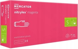 RĘKAWICE NITRYLOWE 100 SZT. NITRYLEx MAGENTA (S 6-7)