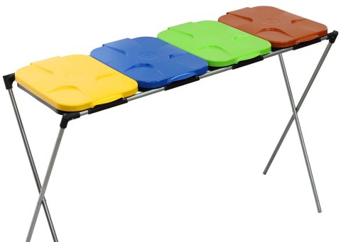 STOJAK DO SEGREGACJI ODPADÓW (4-STANOWISKOWY) NIEBIESKI, ZIELONY, BRĄZOWY, ŻÓŁTY - DREWMET