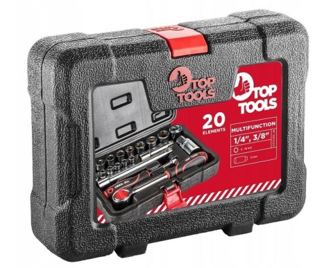 ZESTAW KLUCZY NASADOWYCH 1/4", 3/8", 20 SZT. ZESTAW KLUCZY NASADOWYCH 1/4", 3/8", 20 SZT.