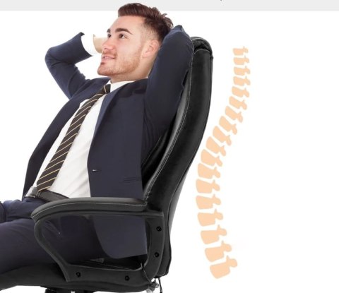 FOTEL BIUROWY SKÓRA EKO Z MASAŻEM CZARNY PAKO V 921-321