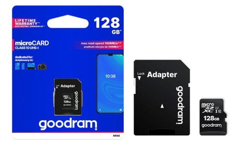 GOODRAM KARTA PAMIĘCI MICROSDXC 128GB CL10 UHS I + ADAPTER