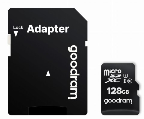 GOODRAM KARTA PAMIĘCI MICROSDXC 128GB CL10 UHS I + ADAPTER GOODRAM KARTA PAMIĘCI MICROSDXC 128GB CL10 UHS I + ADAPTER