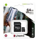 KINGSTON KARTA PAMIĘCI MICROSD 64GB CANvAS SELECT PLUS 100MB/S ADAPTER