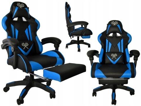 FOTEL BIUROWY OBROTOWY GAMINGOWY / CZARNO - NIEBIESKI / MALATEC