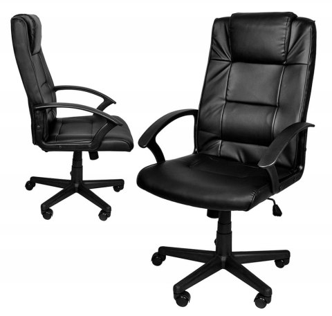 FOTEL BIUROWY SKÓRA EKO MALATEC / CZARNY