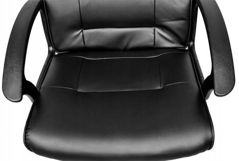 FOTEL BIUROWY SKÓRA EKO MALATEC / CZARNY