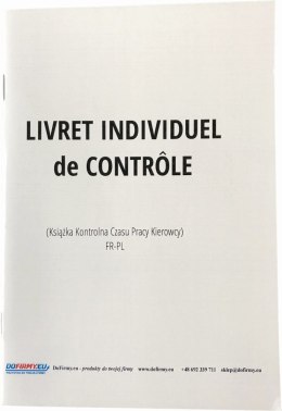 KSIĄŻKA CZASU PRACY KIEROWCY FRANCJA - LIVRET INDIVIDUEL DE CONTROLE