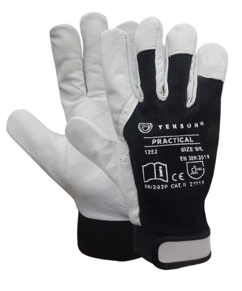 RĘKAWICE OCHRONNE TEKSON PRACTICAL 1252 SKÓRA KOZIA Z RZEPEM (11 - XXL) RĘKAWICE OCHRONNE TEKSON PRACTICAL 1252 SKÓRA KOZIA Z RZEPEM (11 - XXL)